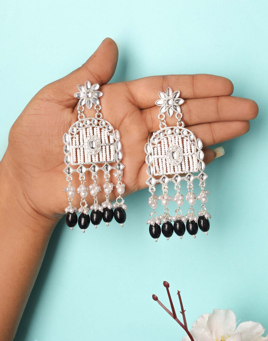 Black Gold Polish Dangle Earring