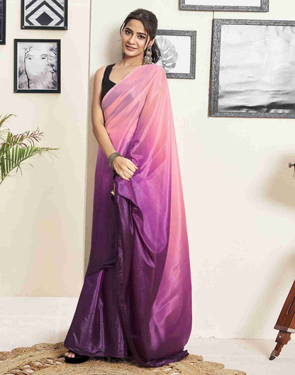 Ready To Wear Wine Georgette Plain Saree