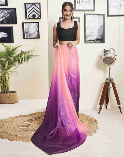 Ready To Wear Wine Georgette Plain Saree