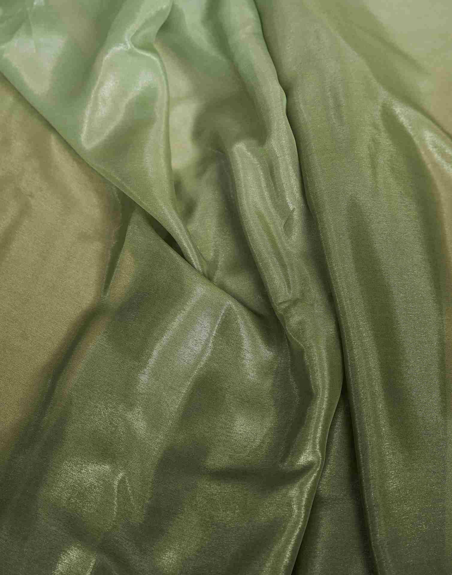 Ready To Wear Olive Green Georgette Plain Saree