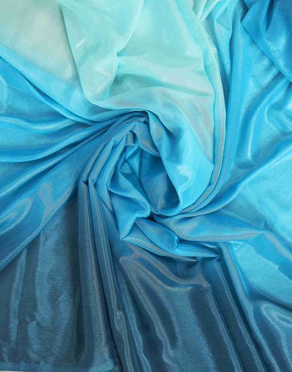 Ready To Wear Teal Blue Georgette Plain Saree