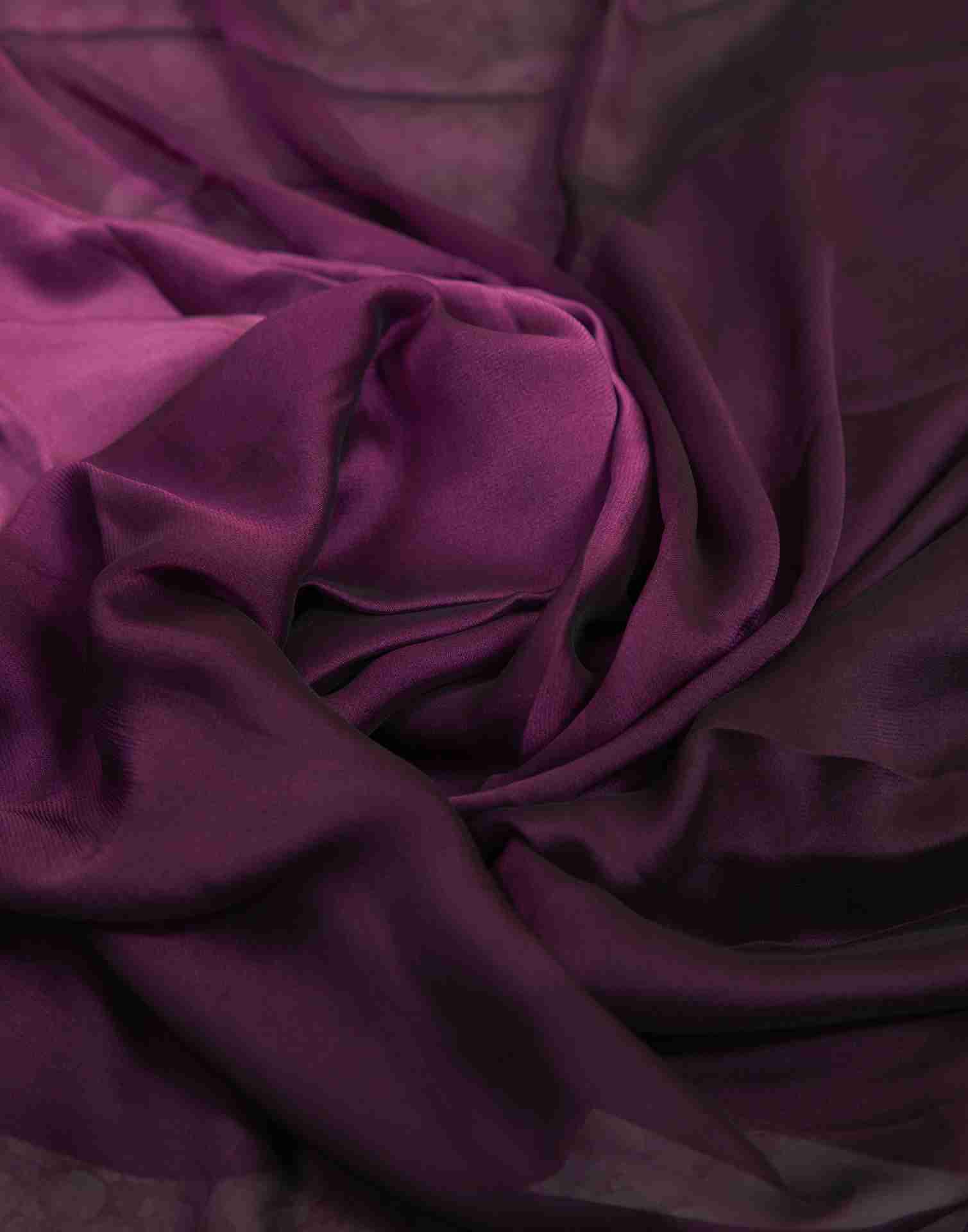 Ready To Wear Wine Georgette Plain Saree