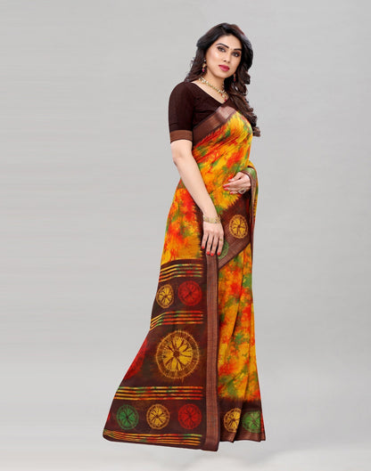 Mustard Yellow Cotton Saree | Sudathi