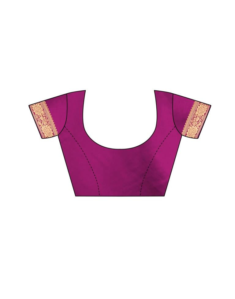 Purple Wine Coloured Poly Silk Jacquard Partywear saree | Sudathi