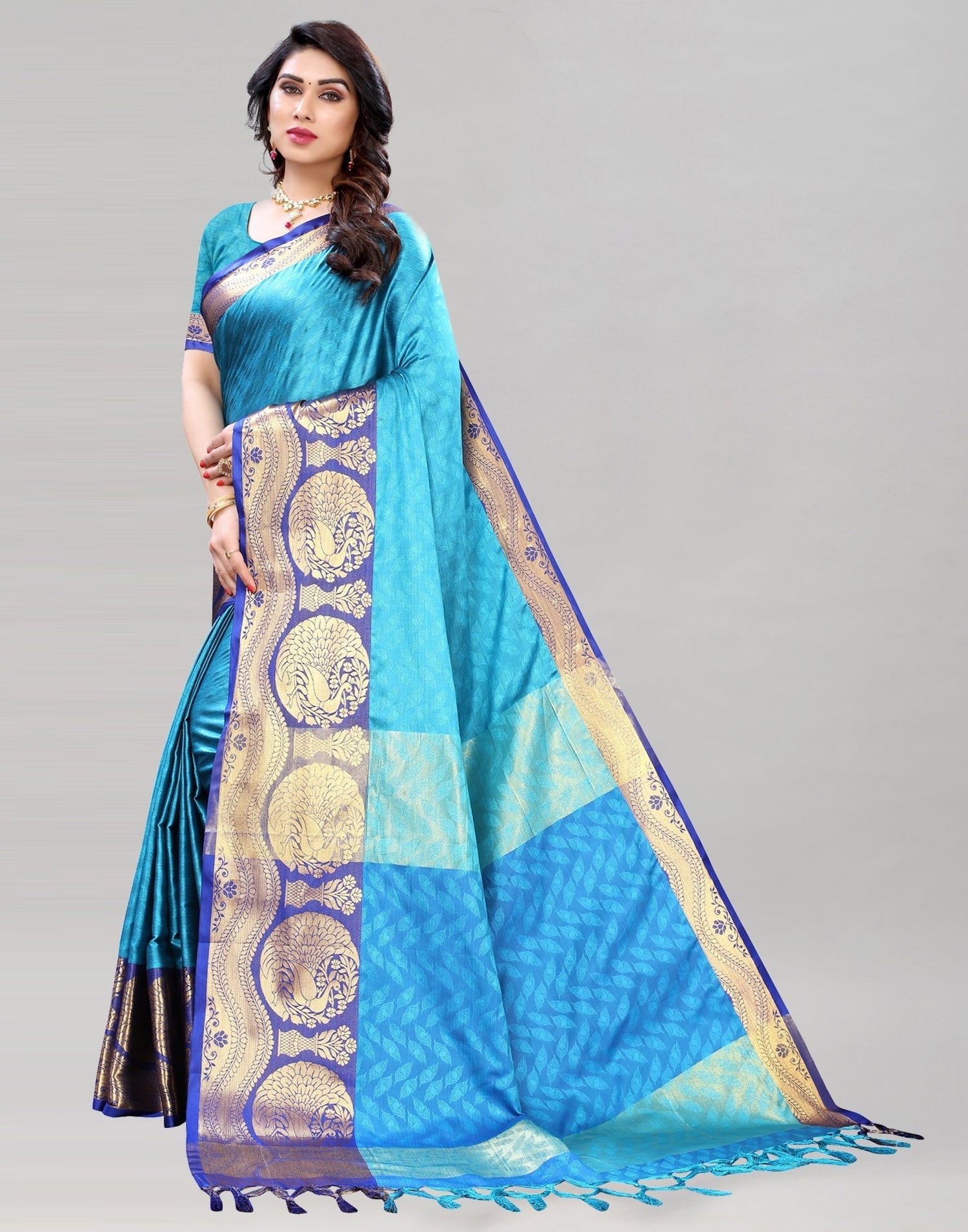 Turkish Blue Silk Saree | Sudathi