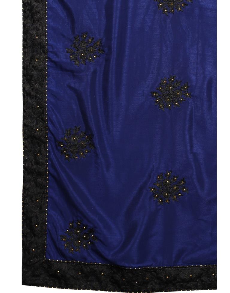 Royal Blue Coloured Poly Silk Embellished Partywear saree | Sudathi