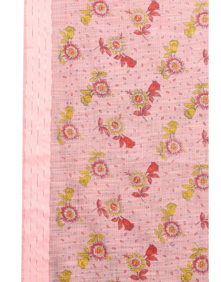 Light Pink Woven Cotton Plain Saree | Sudathi