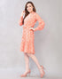 Orange Coloured Digital Printed Polyester Dress | Sudathi
