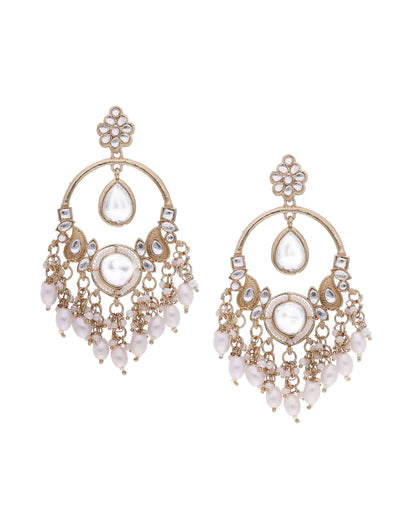 White Gold Polish Dangle Earring