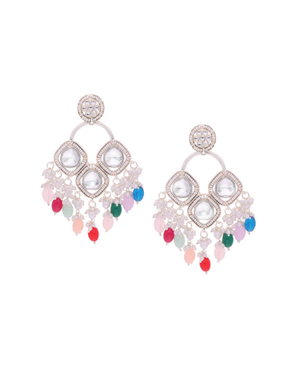 Multicolor Gold Polish Dangle Earring