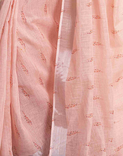 Ready To Wear Rose Pink Cotton Printed Saree