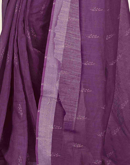 Ready To Wear Deep Purple Cotton Printed Saree