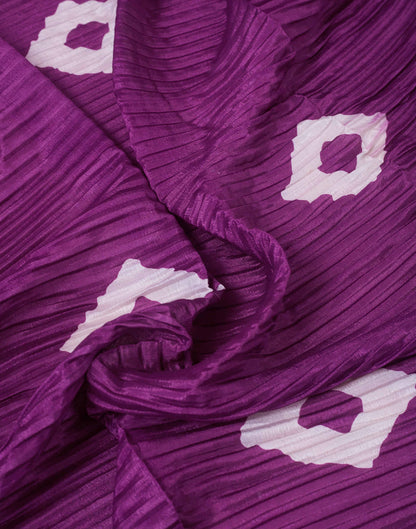 Ready To Wear Dark Purple Printed Silk Saree