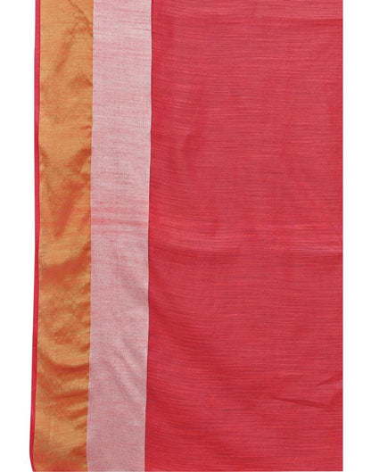 Red Coloured Poly Cotton Self Woven Casual saree | Sudathi