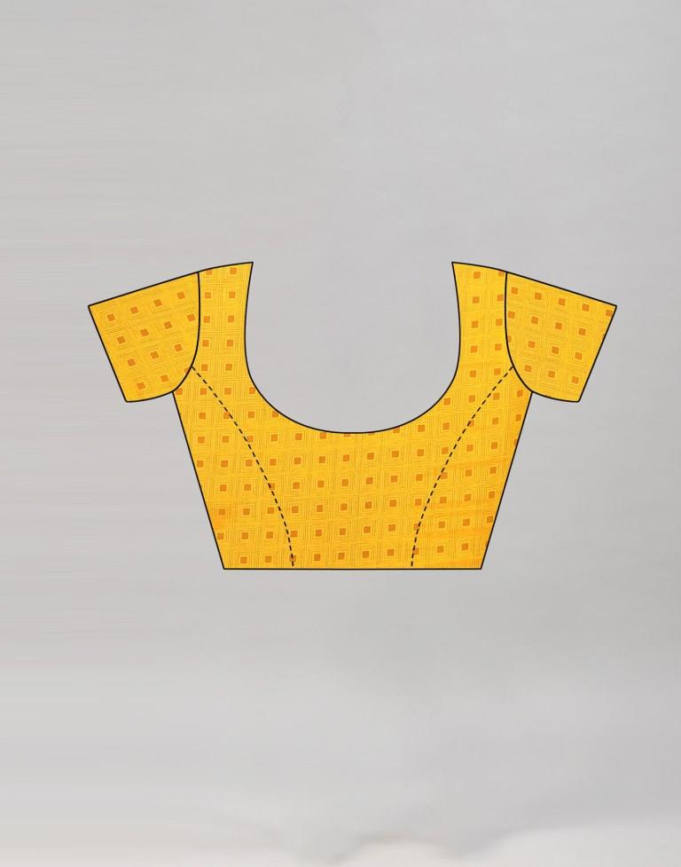 Mustard Yellow Printed Saree | Sudathi