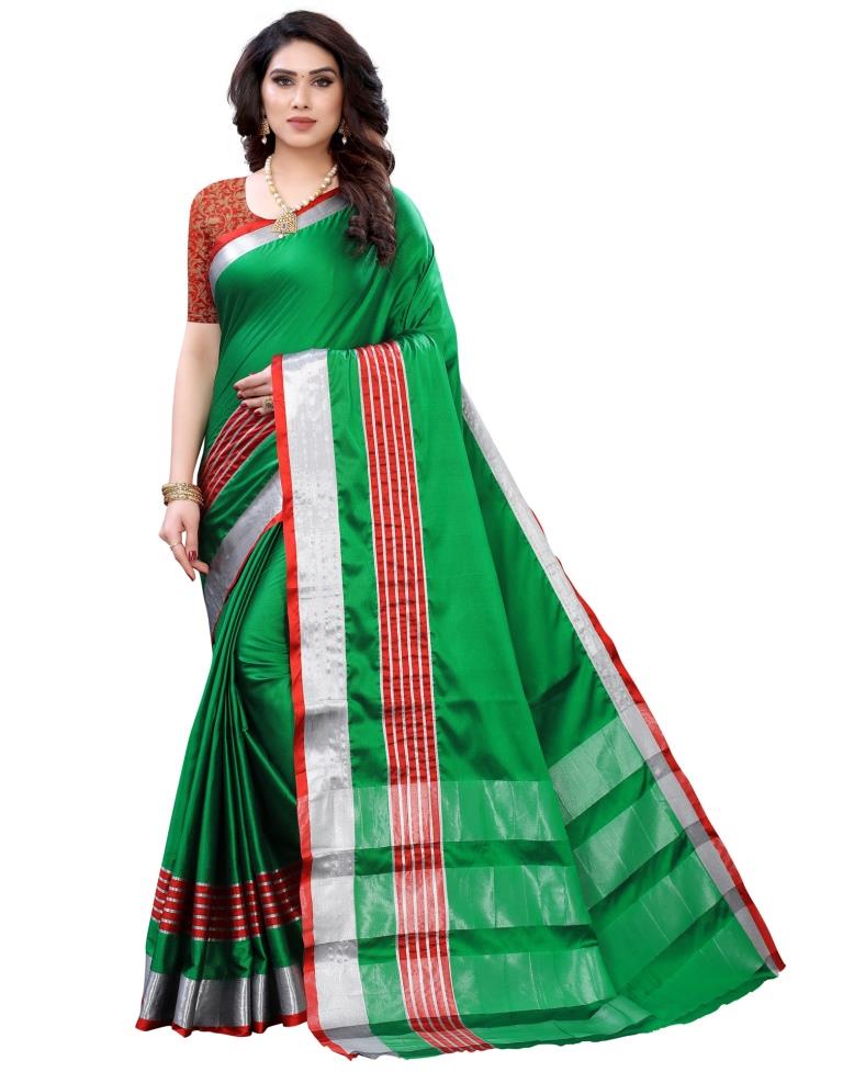 Green Hand Woven Silk Saree | Sudathi