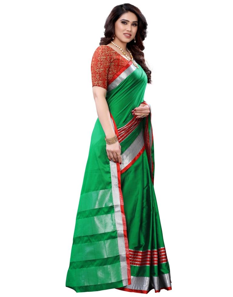 Green Hand Woven Silk Saree | Sudathi