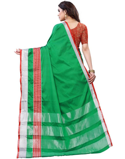 Green Hand Woven Silk Saree | Sudathi