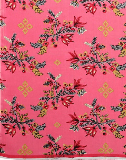 Dynamic Rose Pink Printed Saree | Sudathi