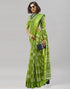 Olive Green Cotton Printed Saree | Sudathi