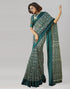 Teal Blue Cotton Printed Saree | Sudathi