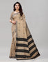 Tan Embroidered Silk Saree | Sudathi