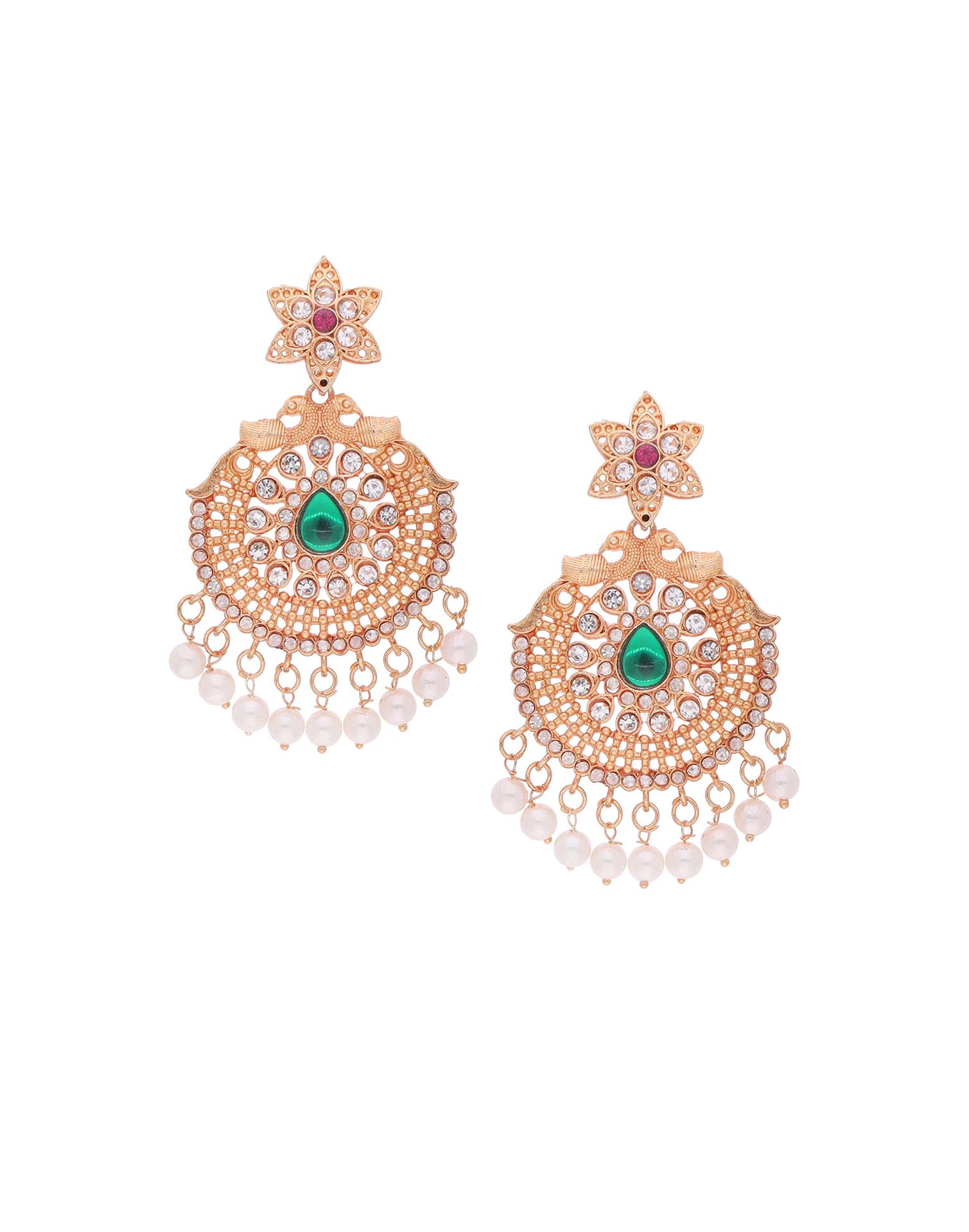 Pink Mendi Gold Polish Dangle Earring