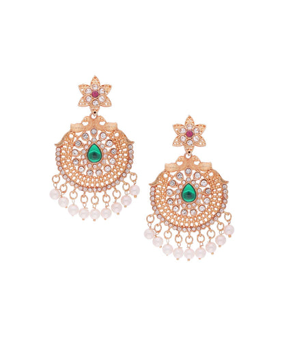 Pink Mendi Gold Polish Dangle Earring