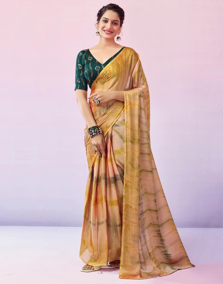 Ready to Wear Multicoloured Chiffon Printed Saree