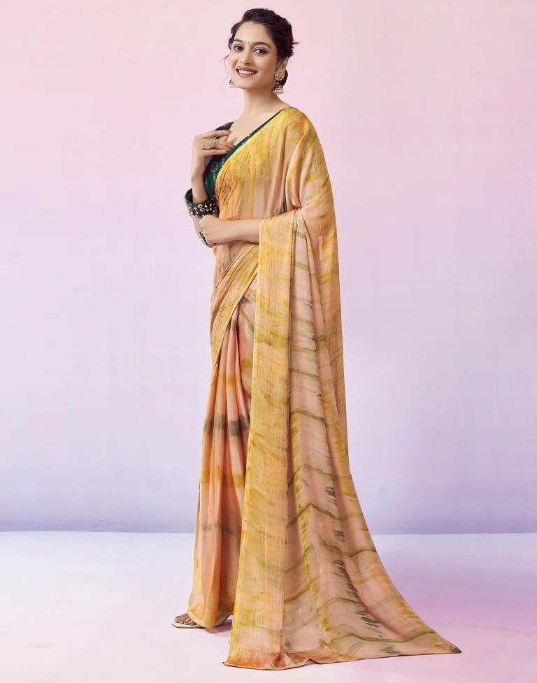 Ready to Wear Multicoloured Chiffon Printed Saree