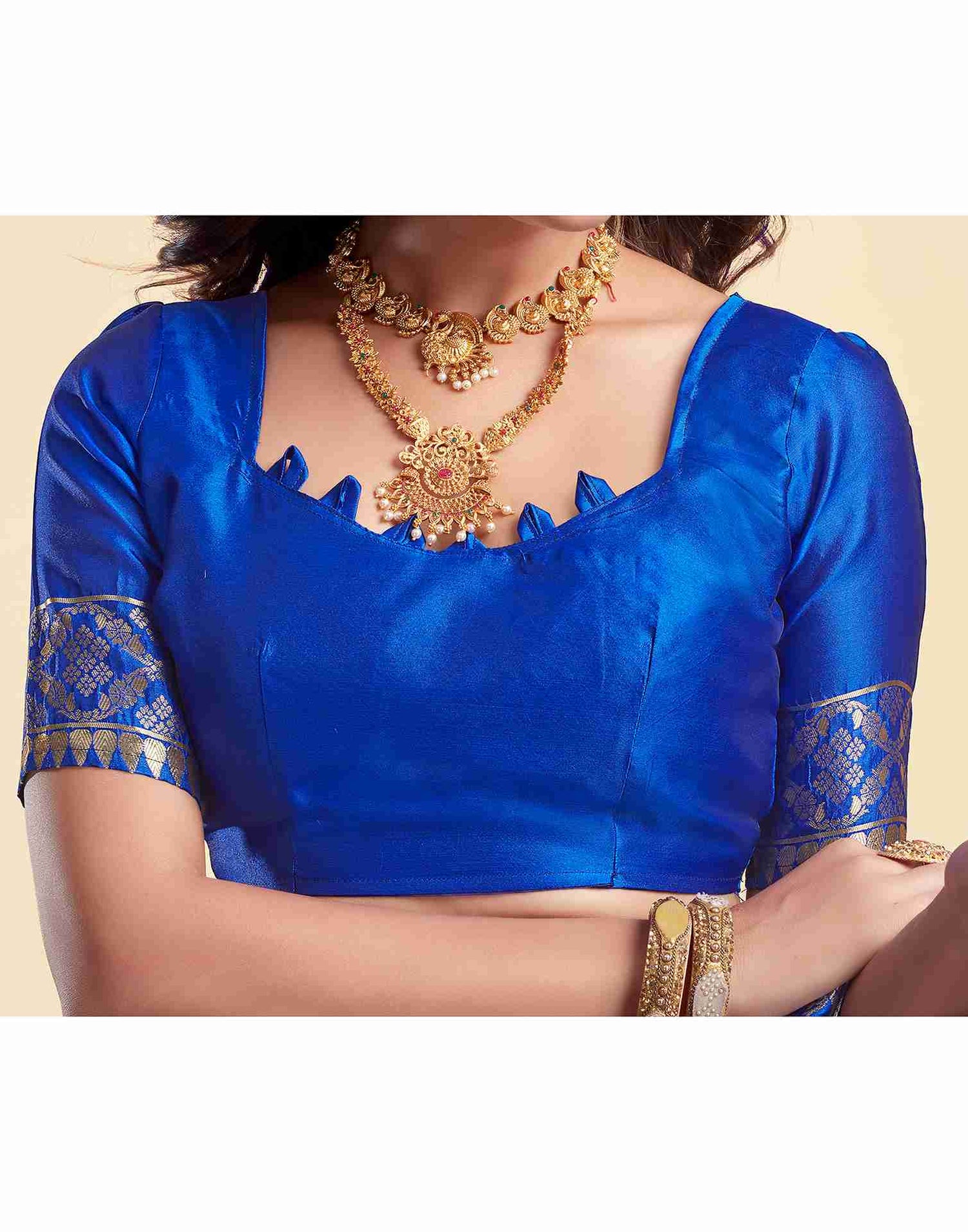 Dark Blue Silk Woven Saree