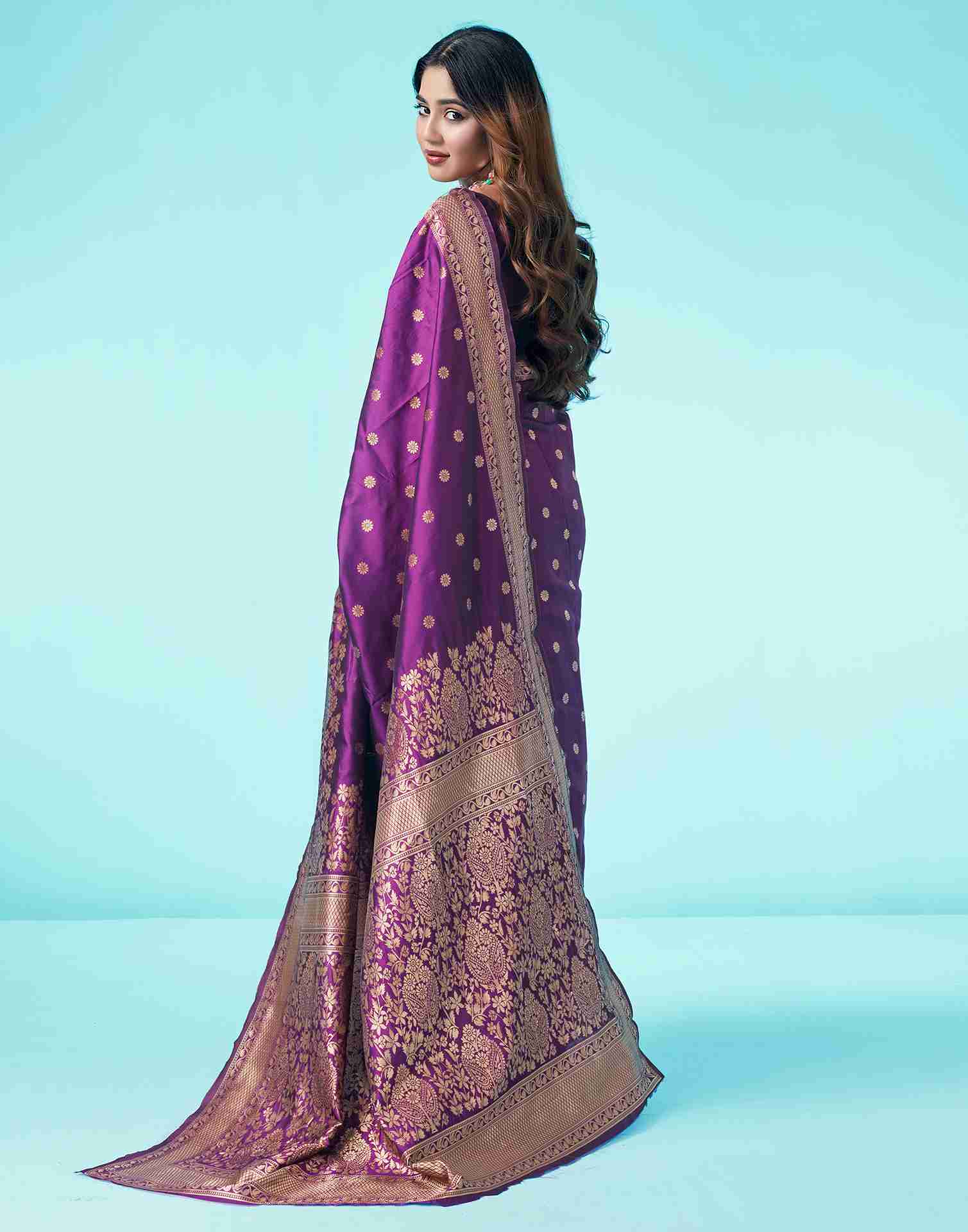 Purple Banarasi Silk Saree