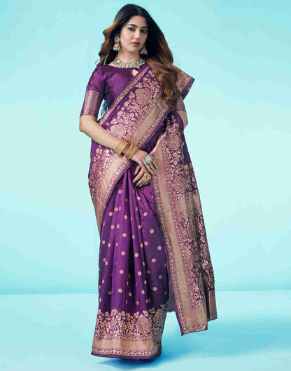 Purple Banarasi Silk Saree