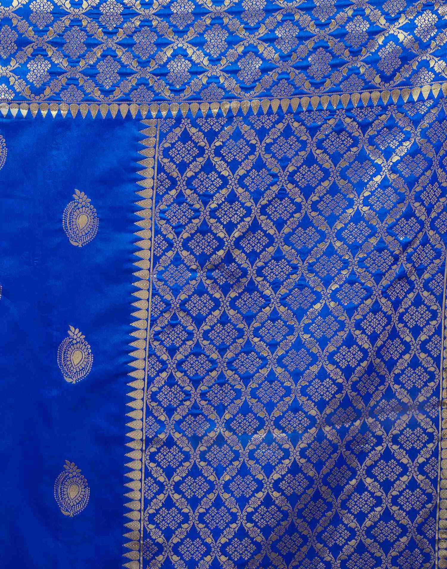 Dark Blue Silk Woven Saree