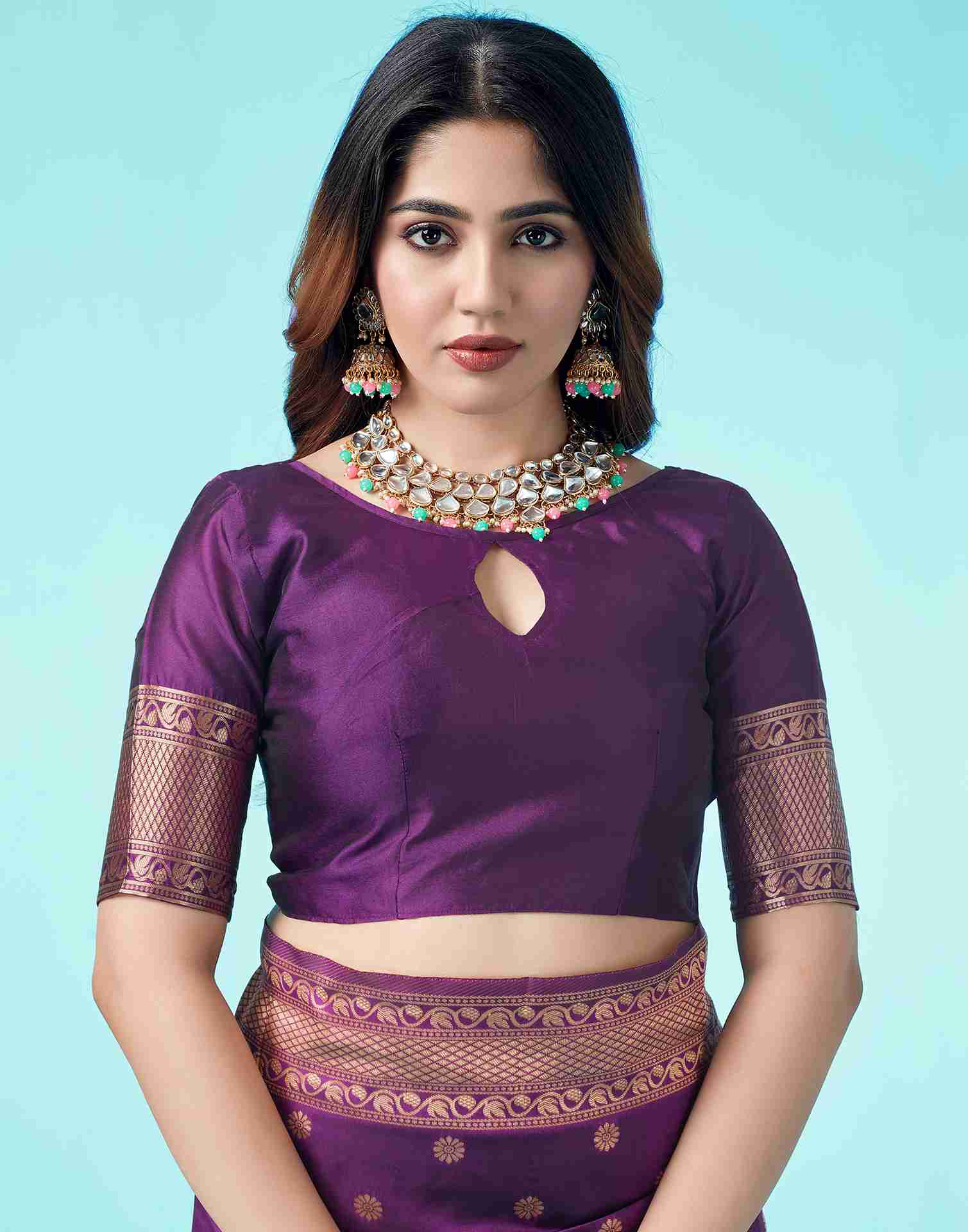 Purple Banarasi Silk Saree