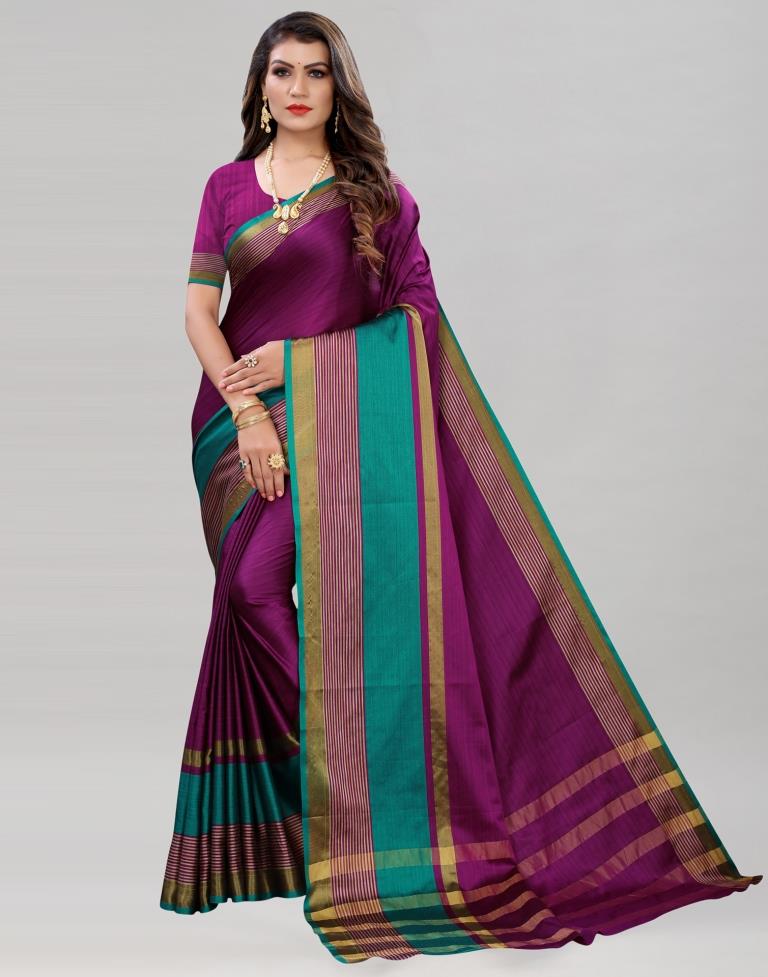 Purple Hand Woven Silk Saree | Sudathi