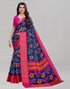 Navy Blue Coloured Poly Cotton Floral Printed Casual saree | Sudathi