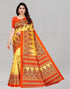 Trendy Yellow Printed Silk Saree | Sudathi