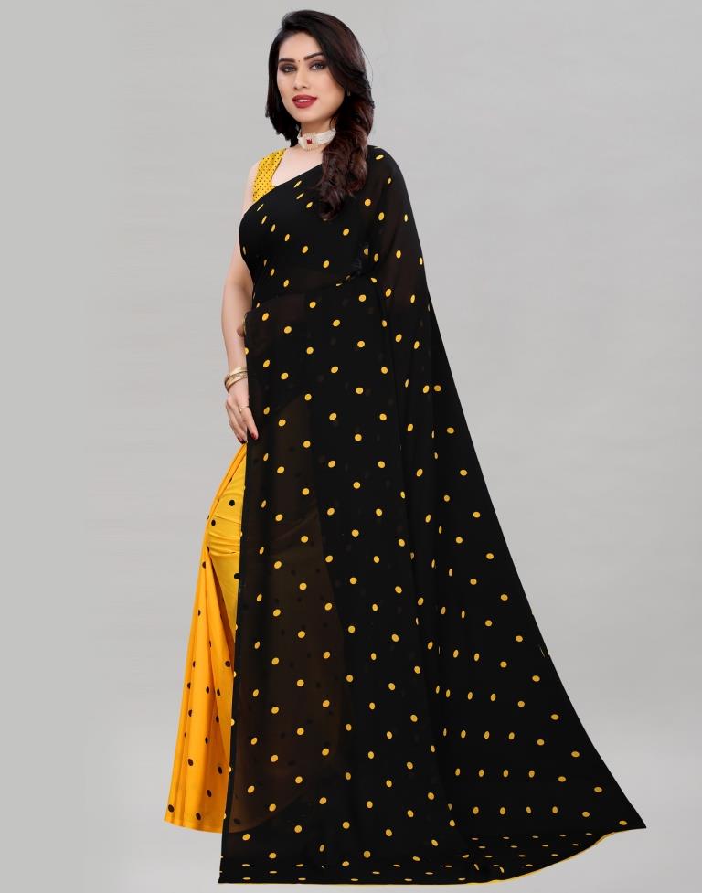 Amazing Yellow Printed Saree | Sudathi