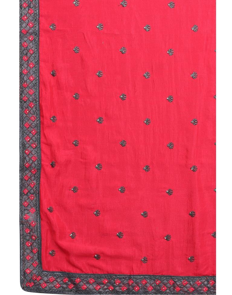 Pink Coloured Poly Silk Embroidered Partywear saree | Sudathi