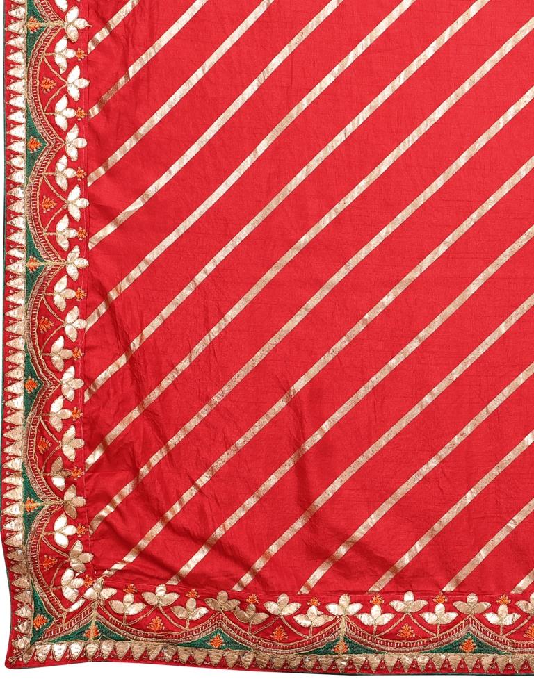 Red Embroidered Silk Saree | Sudathi