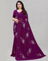 Wine Coloured Georgette Embroidered Partywear saree | Sudathi