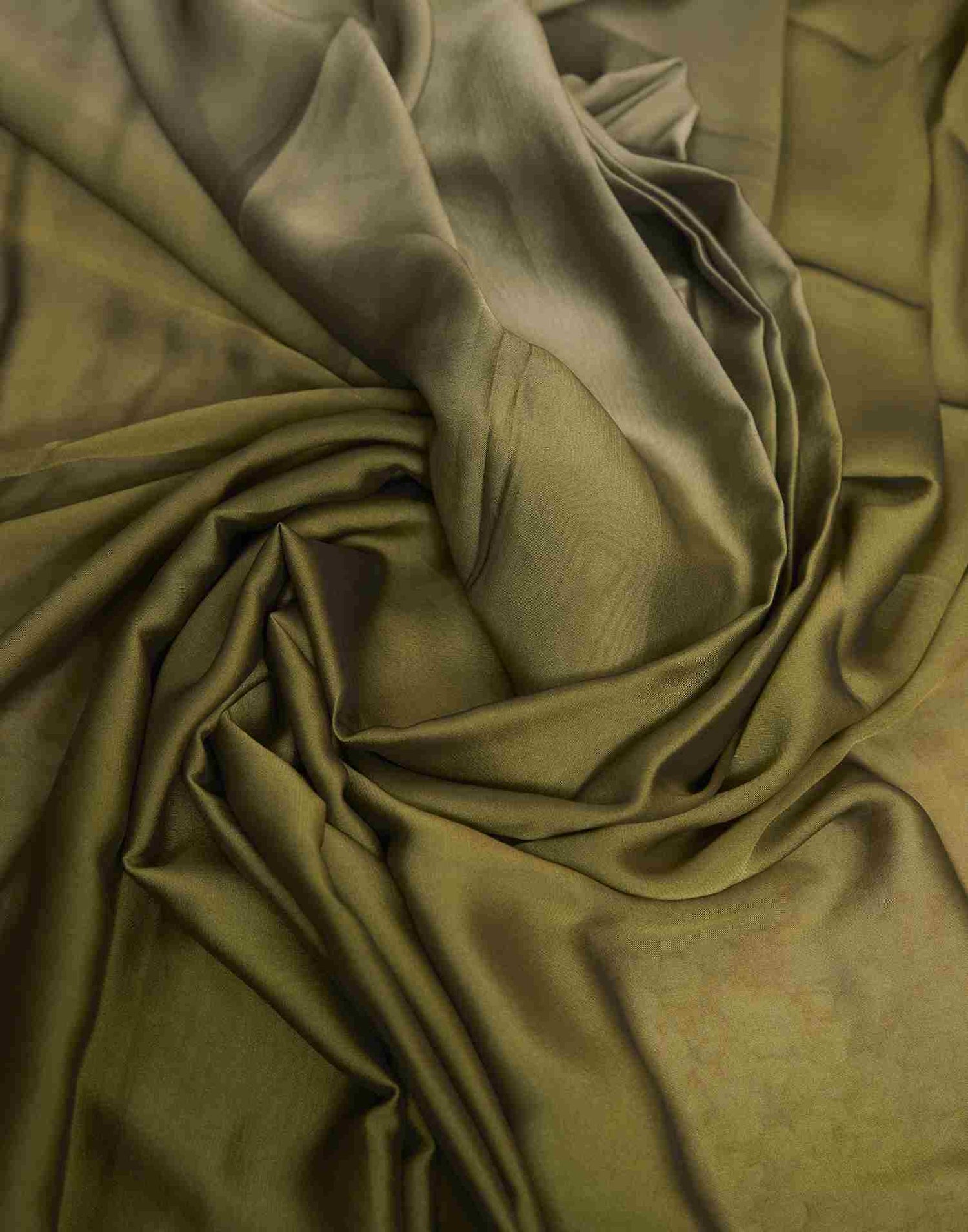 Ready To Wear Olive Green Georgette Plain Saree