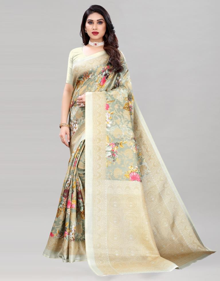 Pista Green Khadi Silk Saree | Sudathi
