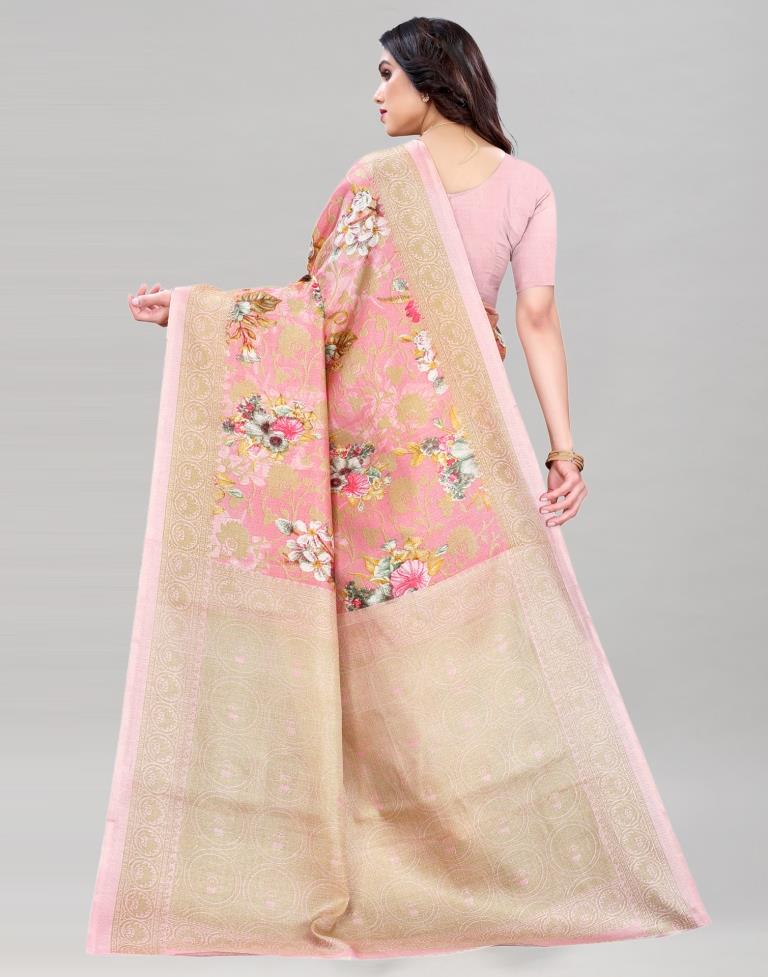 Rose Pink Khadi Silk Saree | Sudathi