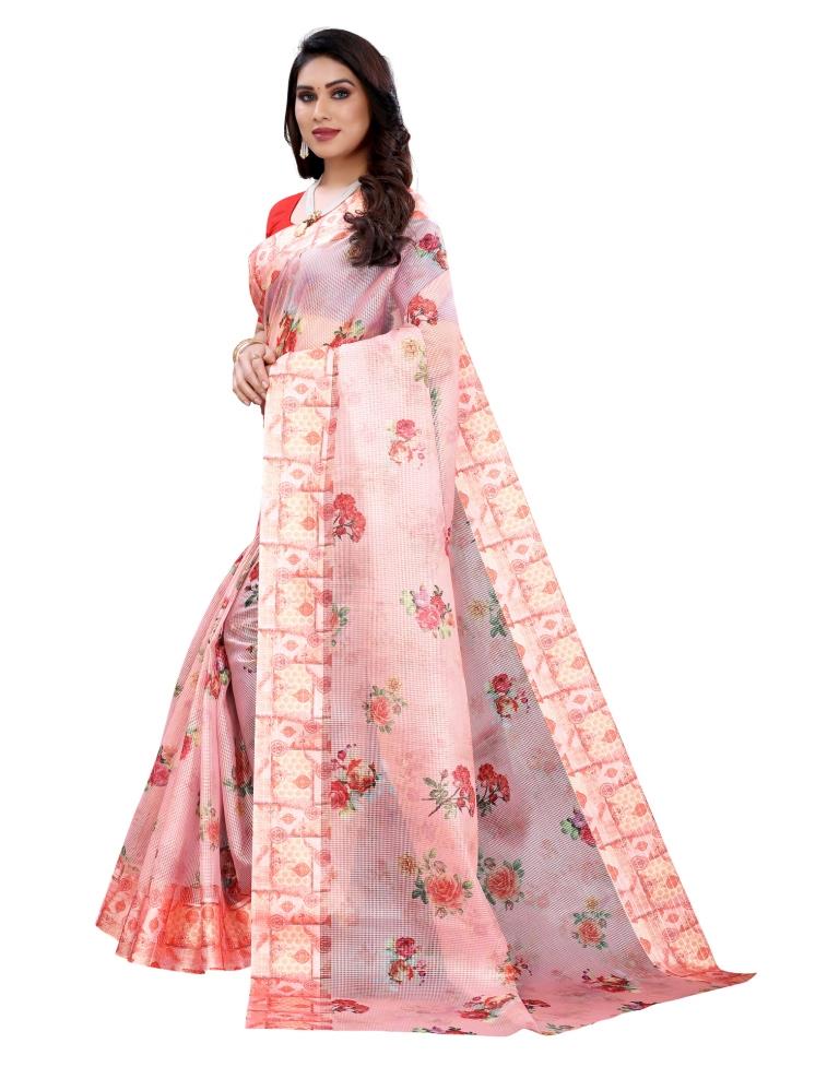 Rose Pink Cotton Saree | Sudathi