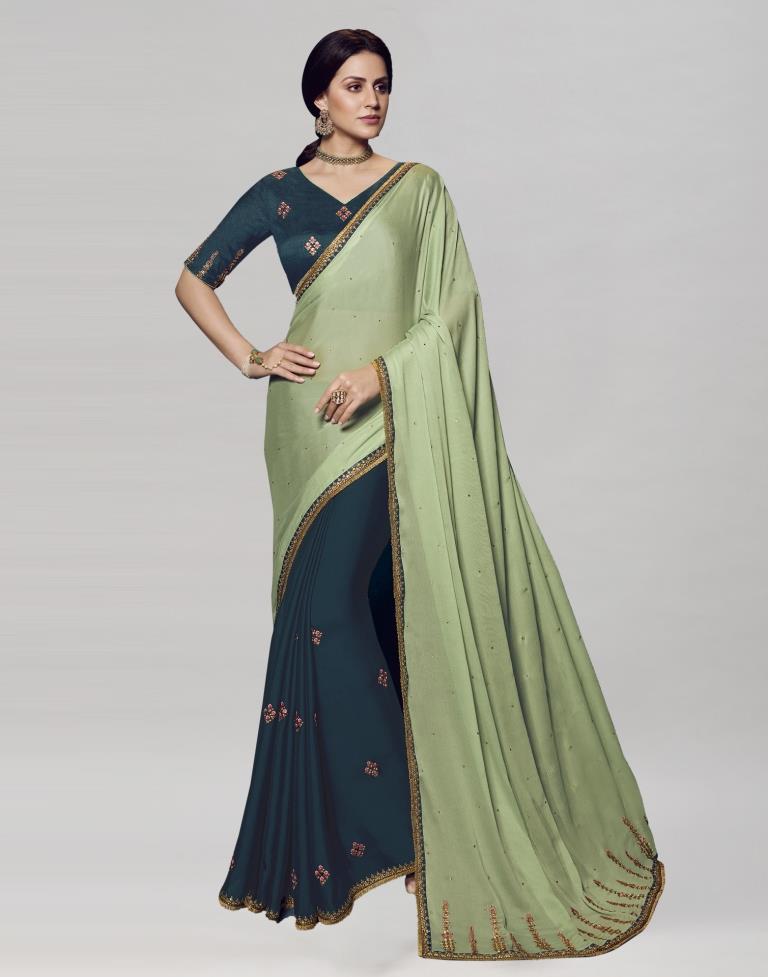 Mint Green Silk Saree | Sudathi
