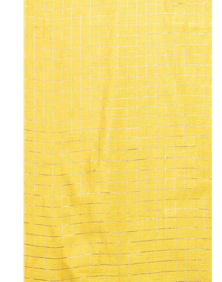 Yellow Coloured Poly Cotton Plain Casual saree | Sudathi