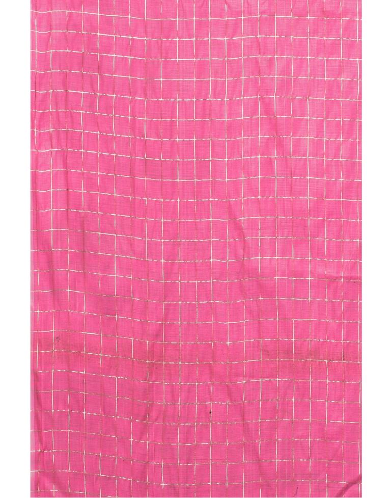 Pink Coloured Poly Cotton Plain Casual saree | Sudathi