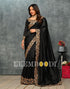 Black Coloured Poly Silk Embroidered Partywear Saree | Sudathi